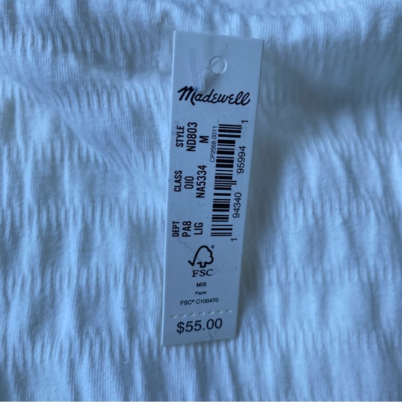 Madewell NWT Crinkle Knit Button Front Top Blouse Square Neck - Picture 9 of 13